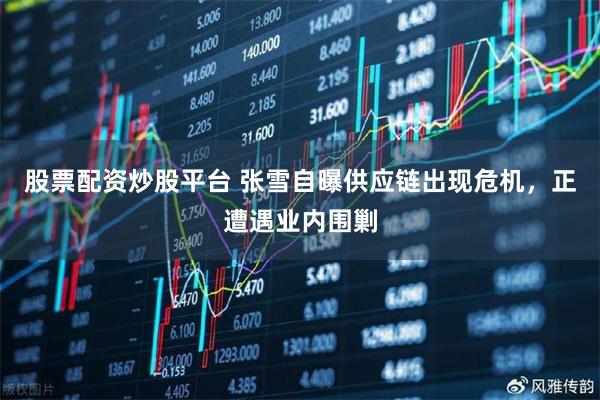 股票配资炒股平台 张雪自曝供应链出现危机，正遭遇业内围剿